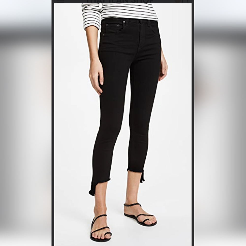 Rag & Bone Black 10 Inch Capri Jeans